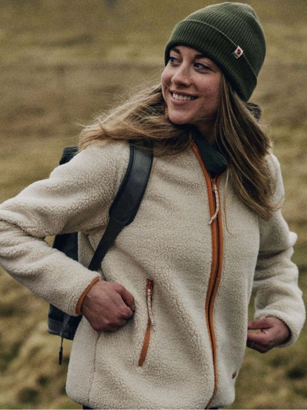 Fjallraven Vardaf Pile Fleece in chalk white, size small